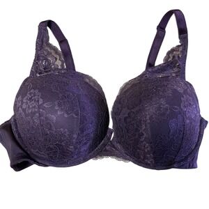 Torrid Curve Perfect T-Shirt Bra 42C Underwire Violet Lace Padded Smoothing‎